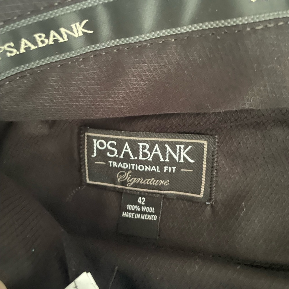 NWT Jos. A. Bank Signature pants 42 L 100% wool black dress pants - Picture 12 of 15